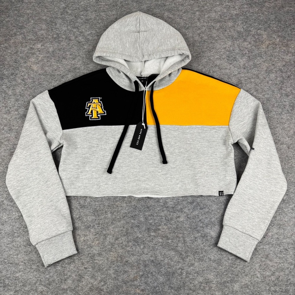 Hype and‎ Vice NC A&T Aggies Hoodie Pullover Fleece Crop Womens Medium M